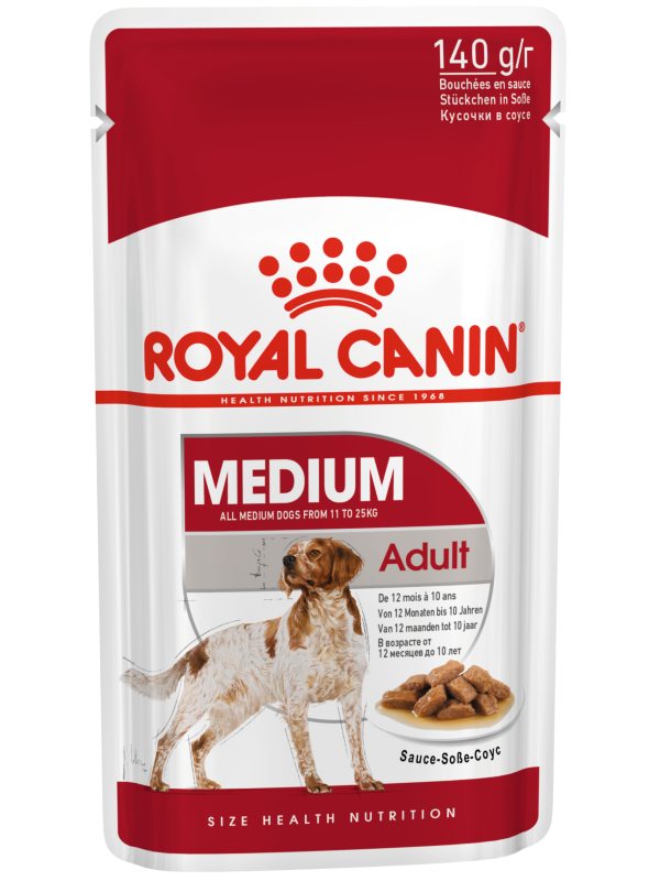 Royal Canin Medium Adult Gravy Dog Wet Food (10 X 140 GM)